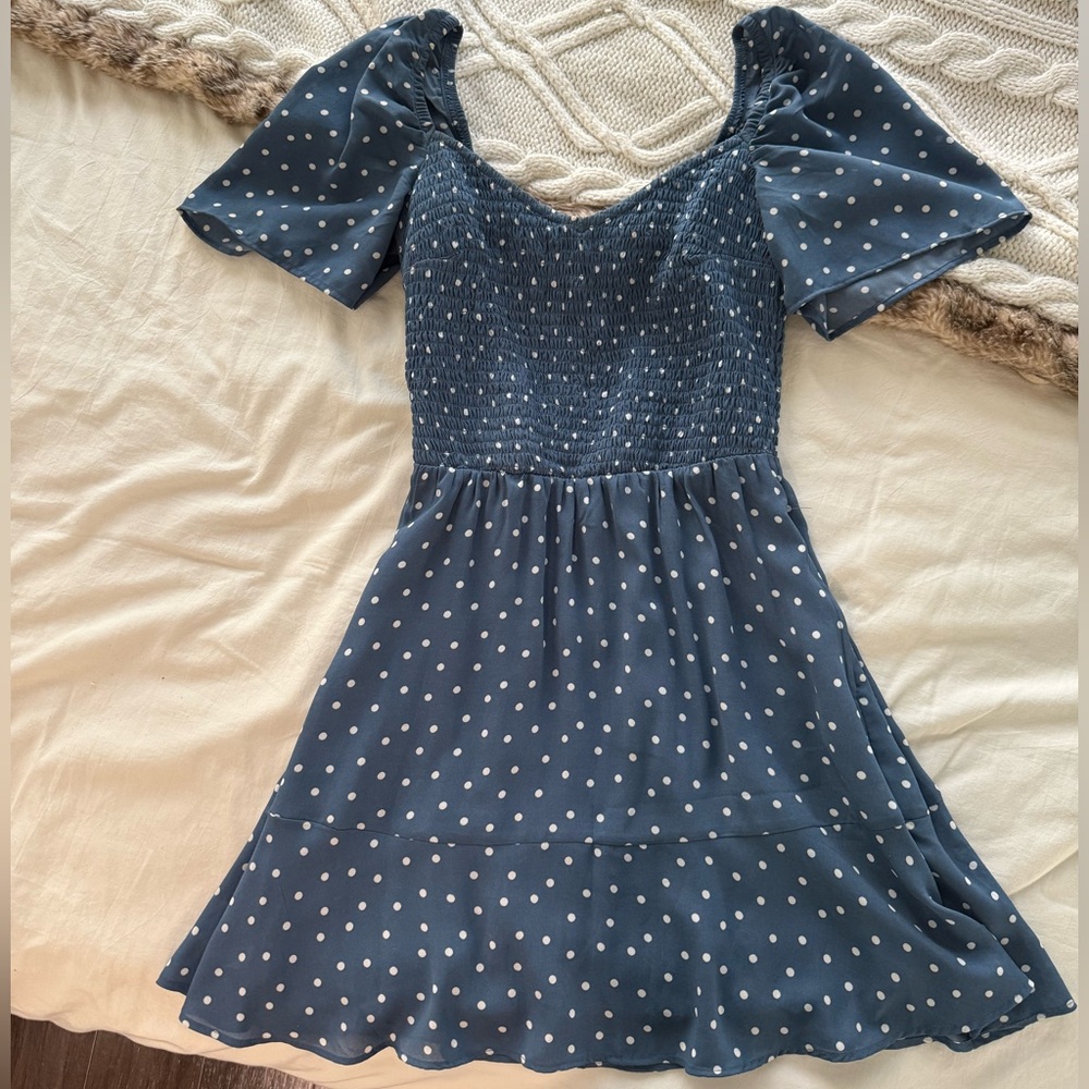 Abercrombie & Fitch Blue Dress with White Dots